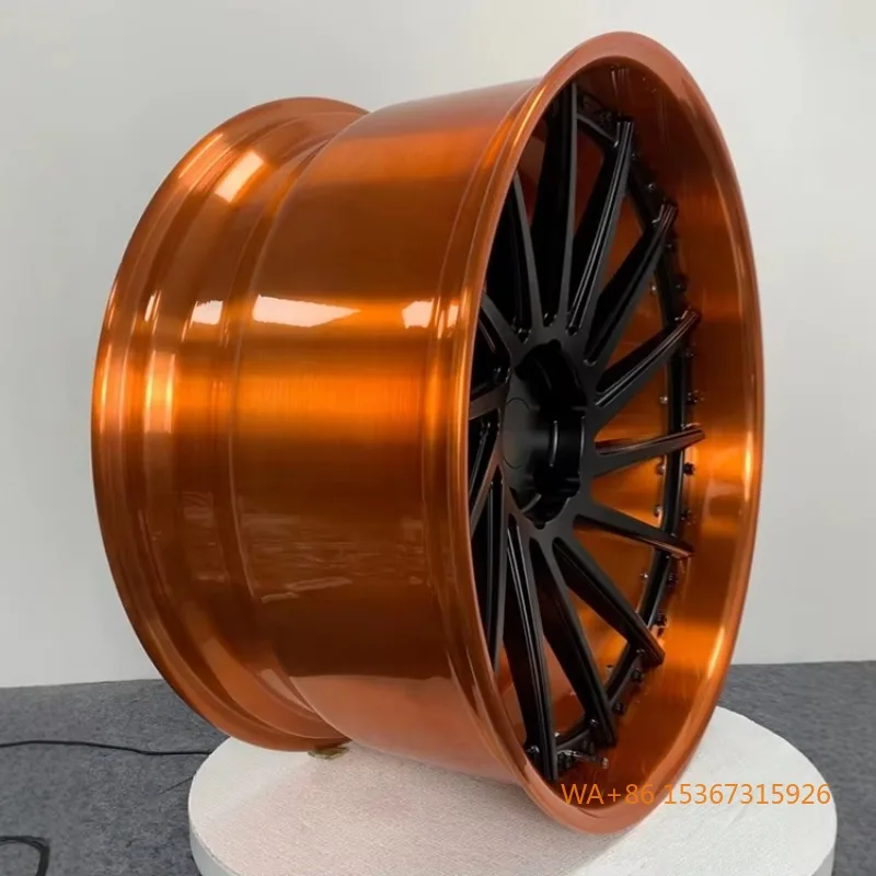 

2-Piece Forged Rims 19-20 Inch Gold Plated Deep Dish Factory Wholesale Aluminum Wheels