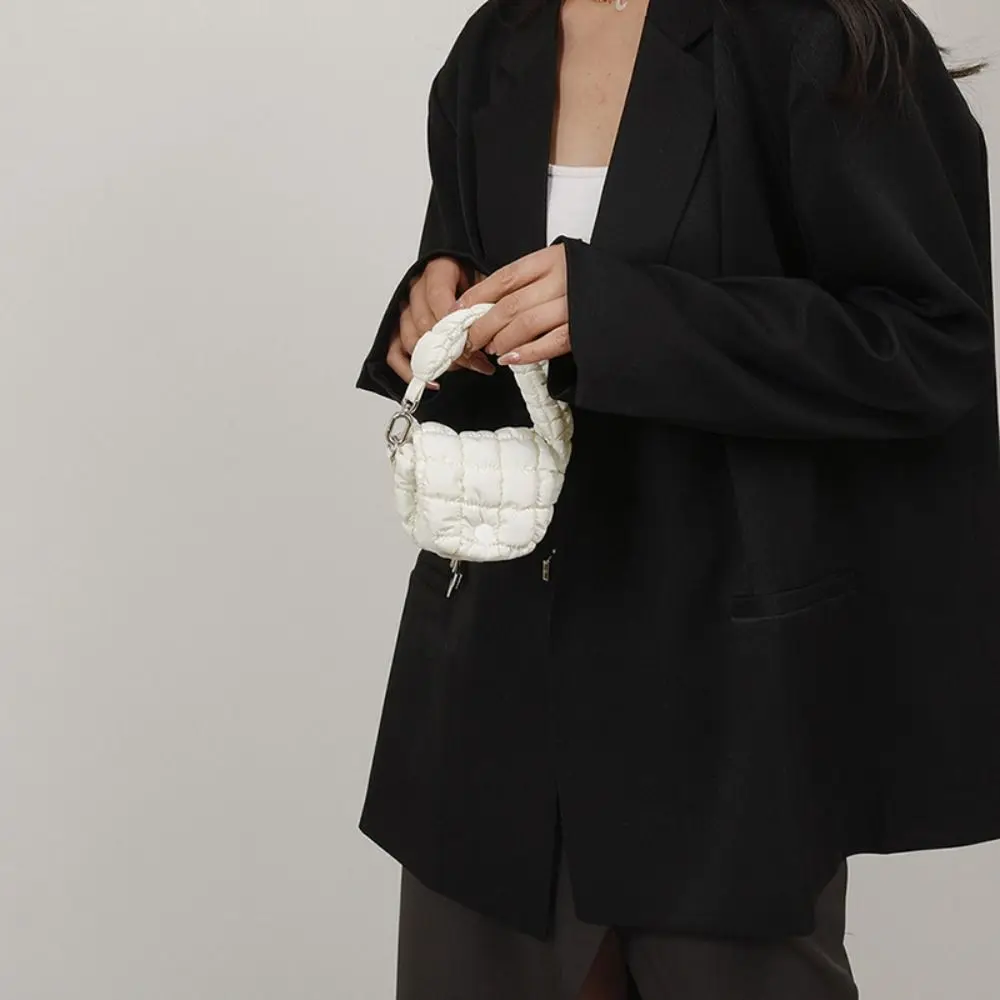 

Cute Solid Color Cloud Pleated Coin Purse Mini Handbag Sling Bag Pendant Hanging Quilted Small Wallet Lipstick Earphone Bag