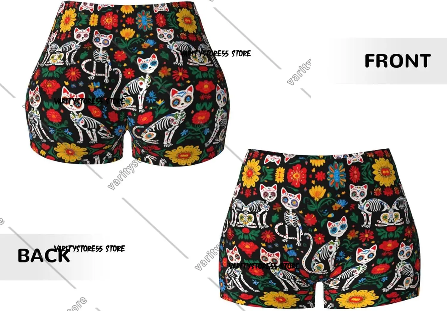 Leggings de Yoga taille haute squelette chat pour la course à pied, collants de Sport et de Fitness