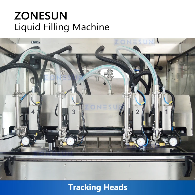ZONESUN Riempitrice automatica a movimento continuo Servo Tracking Riempitrice per liquidi Attrezzatura per imballaggio di pasta ad alta velocità ZS-VTPF4