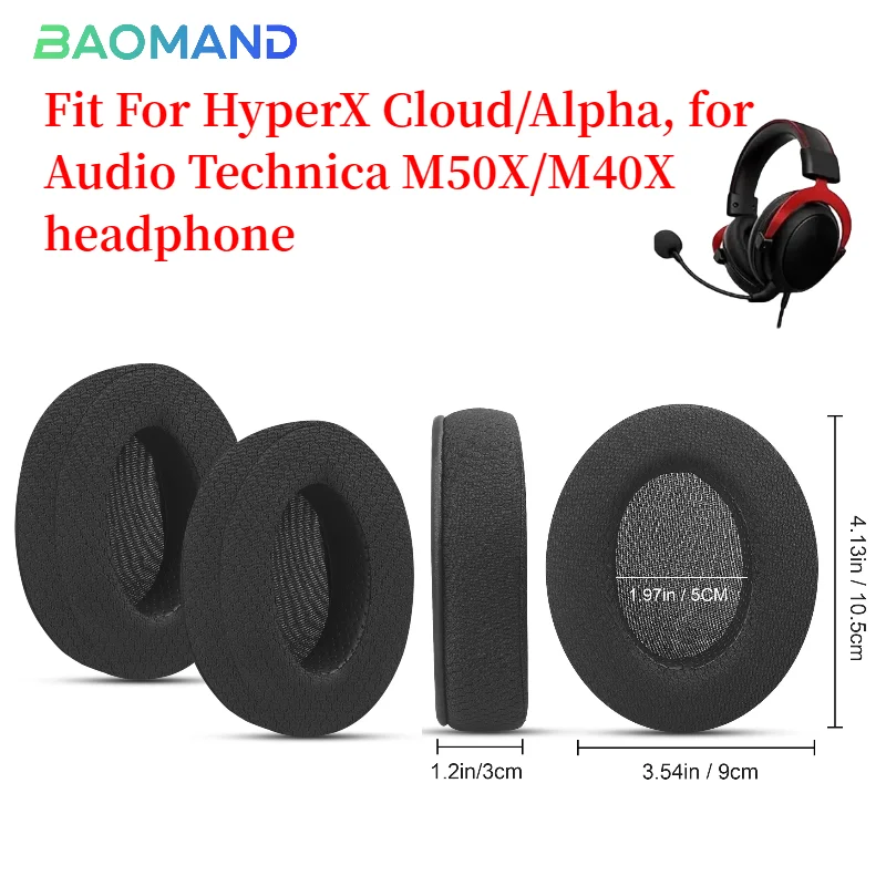 

Ear Pads For HyperX Cloud/Alpha, for Audio Technica M50X/M40X Headphone Earpads Soft Protein Leather Memory Sponge Earmuffs