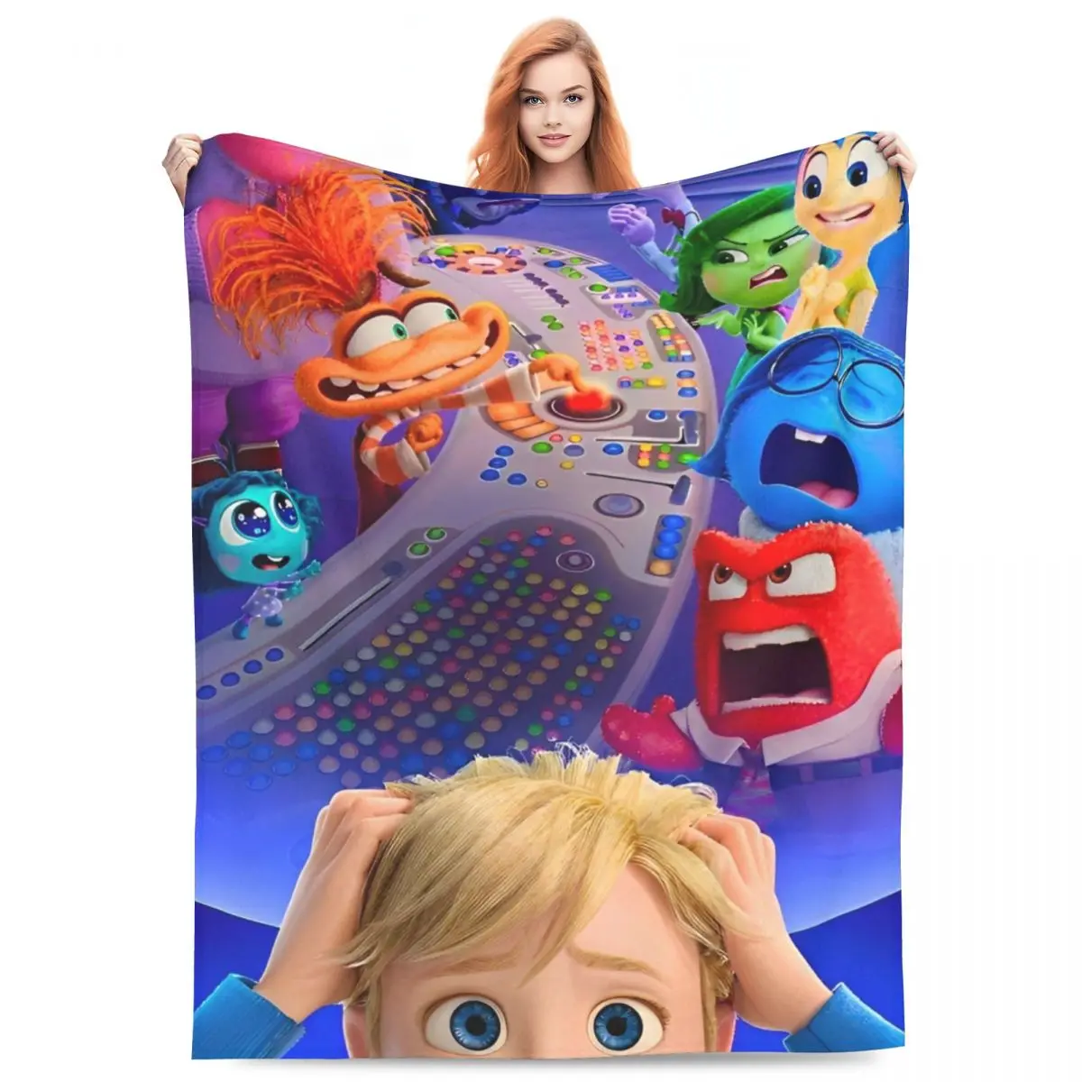 

Warm Soft Blanket Airplane Travel Inside Out 2 Cartoon Bedding Throws Flannel Bedspread For Outdoor Print Sofa Bed Cover