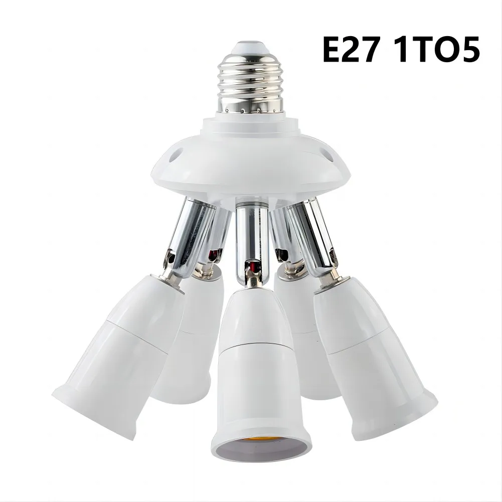 E27 to E27 LED Bulb Lamp Holder 2 in 1/3 in 1/4 in 1/5 in 1 E27 Base Socket Splitter LED Lamp Socket Light Bulb Adapter Holder