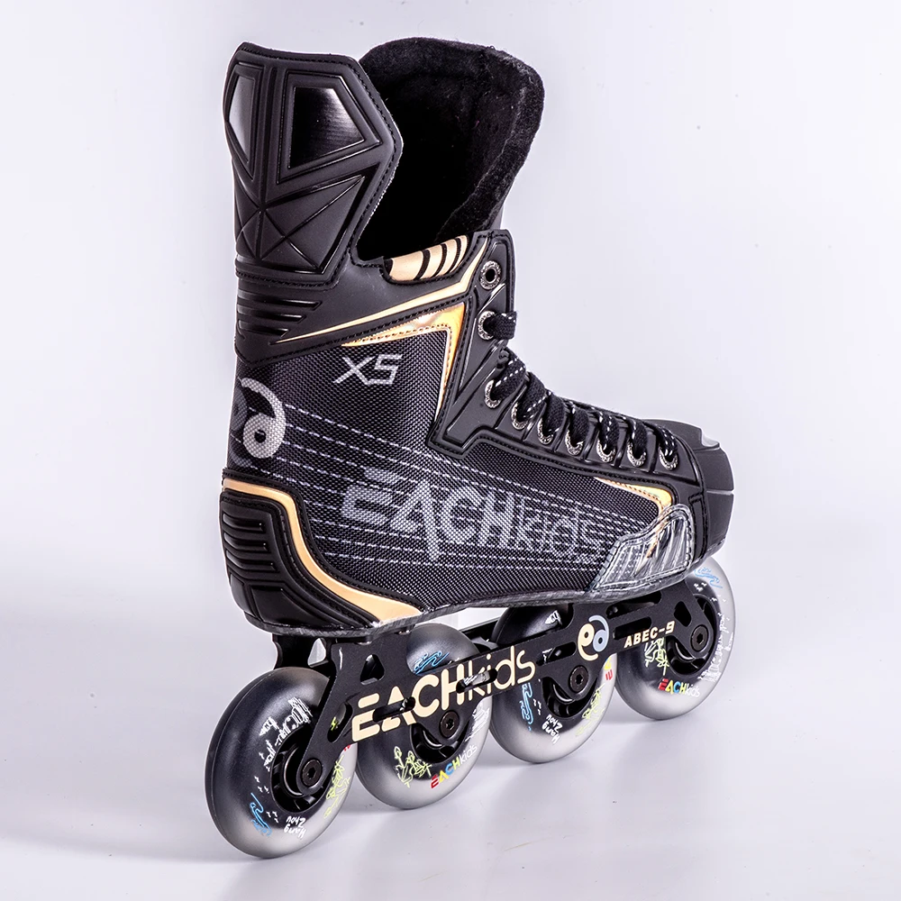 EACHkids High Quality PU Inline Speed Hockey Skates Professional Level Carbon Ice Roller Skates Adults Boys Alloy Wheel Material