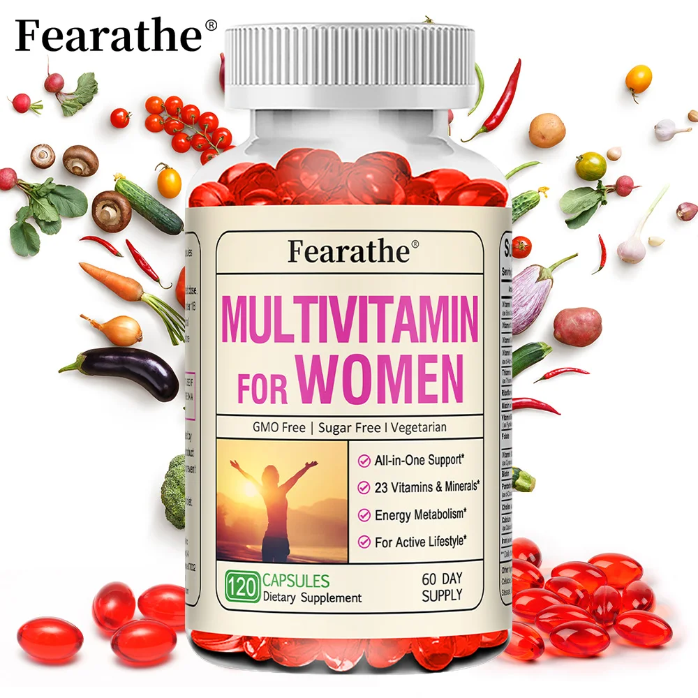 

Women's Daily Multi Capsules - Daily Multivitamin To Support Energy and Immune Health - Help Heart Brain Skin & Hair