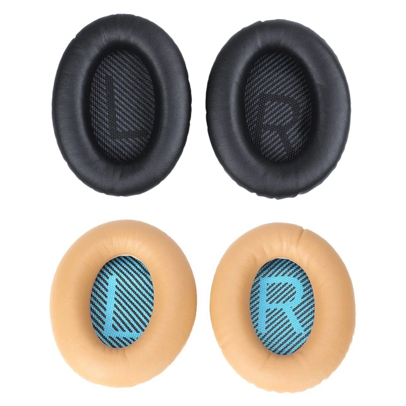 2 Pair Earpads Foam Ear Pad Memory Foam Replacement Ear Cushion, For BOSE Quietcomfort15 QC2 QC15 QC25 QC35 AE2, AE2I, AE2 - Bla