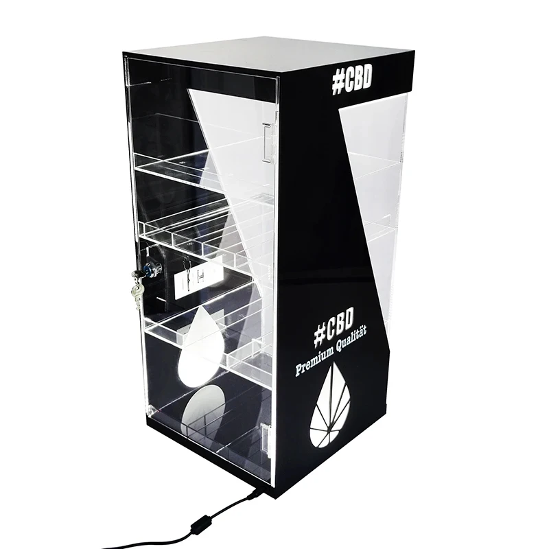 custom.Custom LED Light Smoke Shop Smokeless Acrylic Display Shelf Display Cabinet