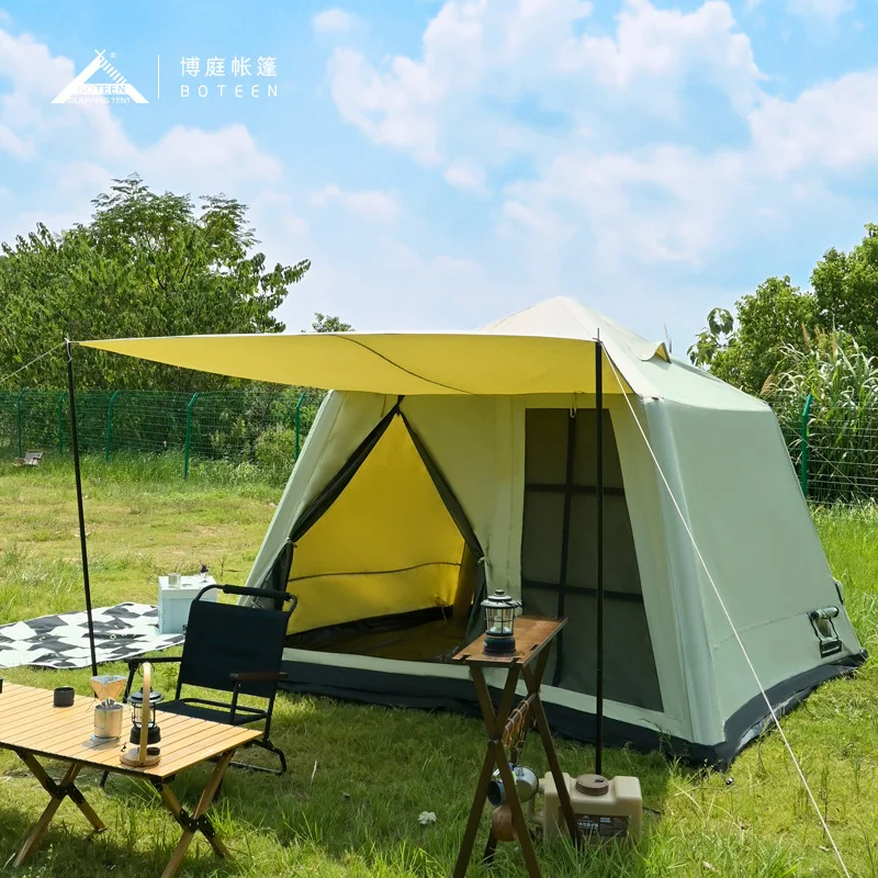 Tent Outdoor Camping 300D Oxford PVC Inflation Portable Foldable Rain proof Thickened Wind proof Inflatable Tent  With Canopy