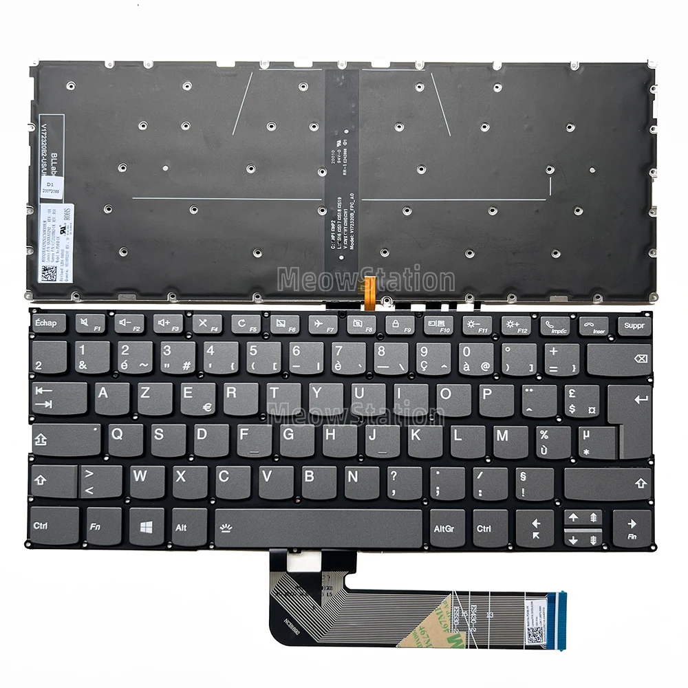 Teclado retroiluminado francés/español para Lenovo Flex 6-14ARR,6-14IKB /Yoga 530-14ARR,530S-14IKB,530-14IKB,730-13IKB,730-13IWL,730-15IKB,730-15IWL,C640-13IML,1CT,81CU,81EK,81EM,81H9,81HA,81JR,81JS,81N4,81N6,81TK