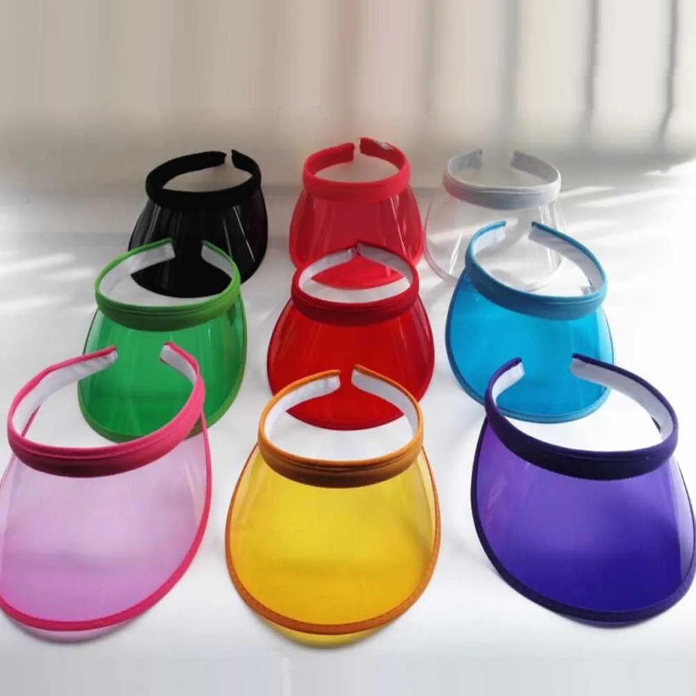 

2pcs Empty Summer Sun Block Hat Outdoor Plastic Uv Protection Hat For Men Women Adjustable Lightweight Beach Cap