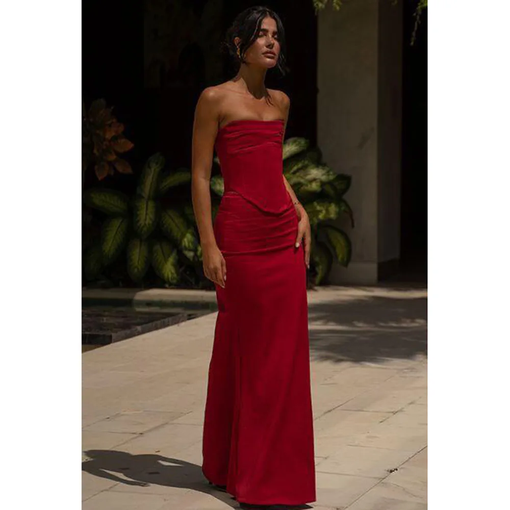 Vestidos de Noche de lujo populares, sin tirantes, sin mangas, sirena, banquete, celebridades, ocasiones especiales, vestidos femeninos clásicos simples