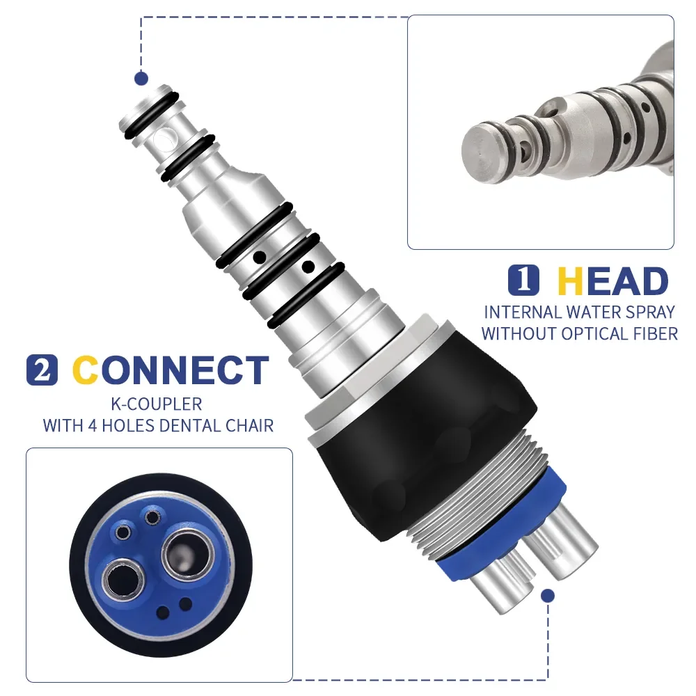 Manipolo dentale ad alta velocità adattatore ad innesto rapido turbina ad aria 4 6 fori connettore Kvo sedia odontoiatrica KC4/KCL6B