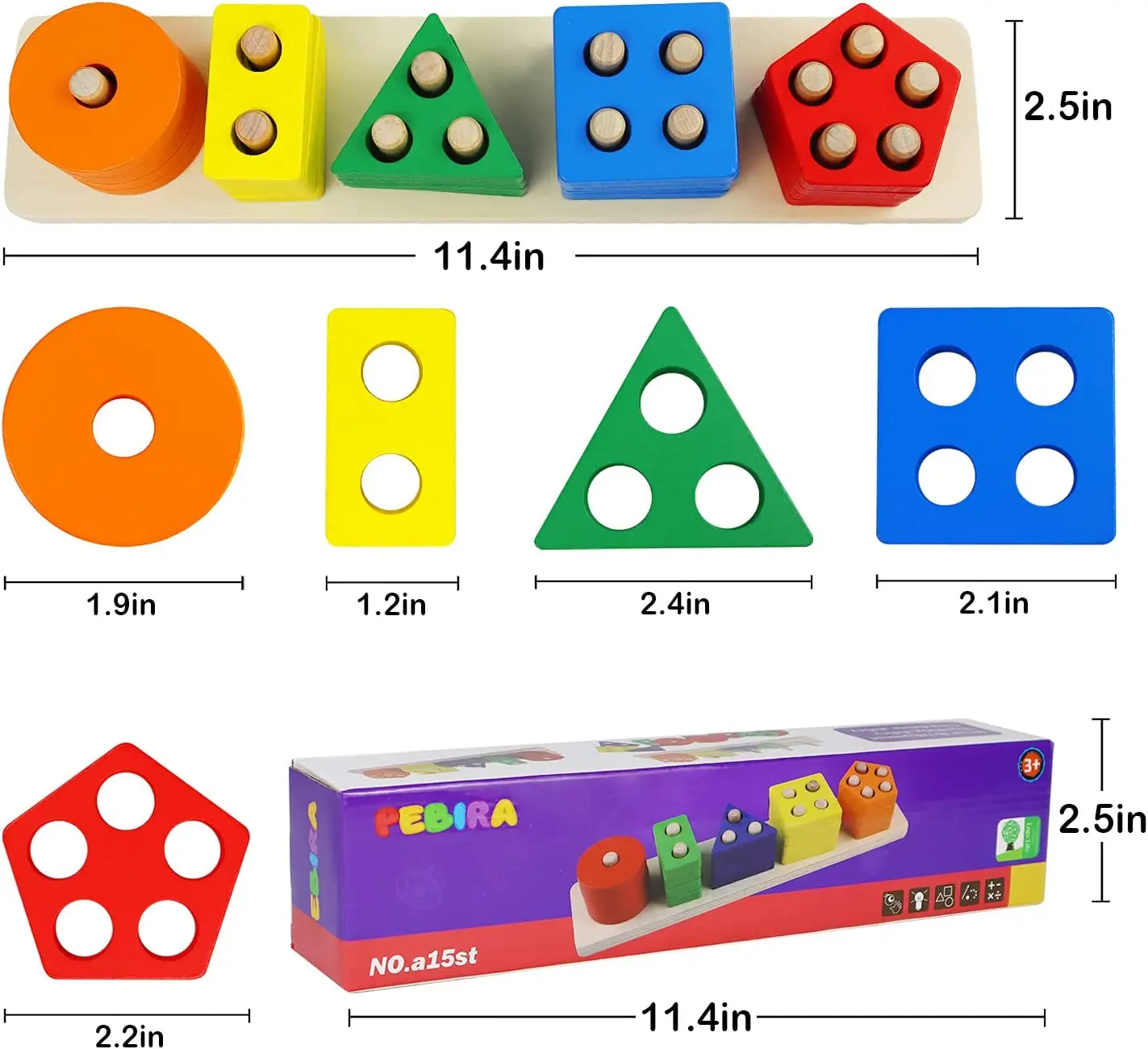 Montessori zabawki dla małych dzieci drewniane sortowanie układanie zabawek dla zabawki edukacyjne dla dzieci rozpoznawanie kolorów Stacker Shape Sorter