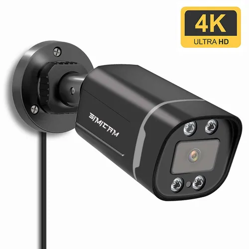Cámara de seguridad Poe 4K para exteriores, interior, Audio de 4MP/5MP/8MP, visión nocturna, vigilancia tipo bala impermeable, cámara ip CCTV Onvif para NVR