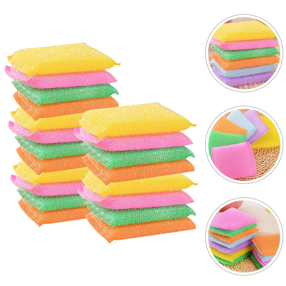 

24 Pcs Cleaning Sponge Dish Sponges Dual-sided Scrubbing Household Washing Scrubbers Scouring Pad Kitchen for