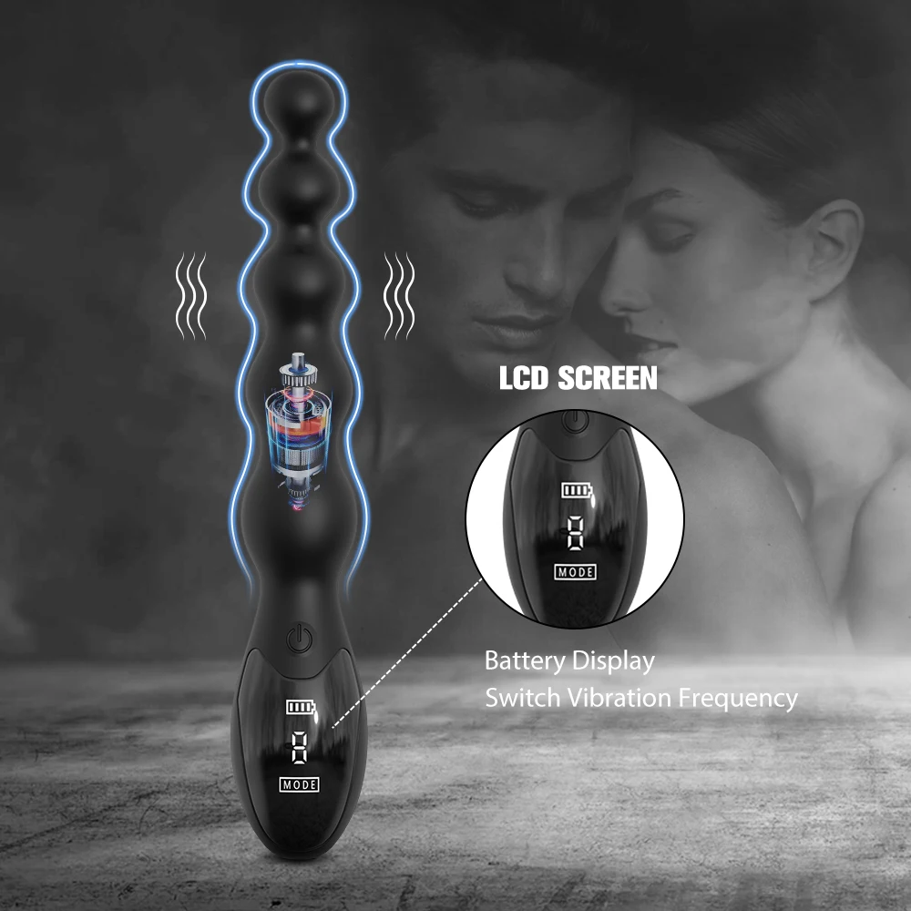 Lcd-Scherm Anale Vibrators Met 9 Trillingsmodi Anale Kralen Butt Plug Meerdere Stimulatie Massager Anale Plug Volwassen Seksspeeltjes