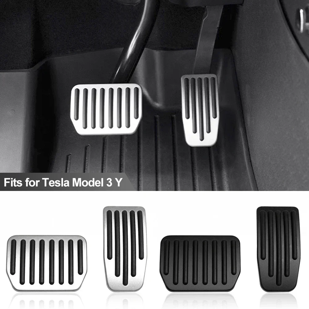 Tesla Model Y 3 하이랜드 업그레이드 풋 페달 패드 커버 미끄럼 방지 가속기 브레이크 레스트 성능 알루미늄 매트 액세서리