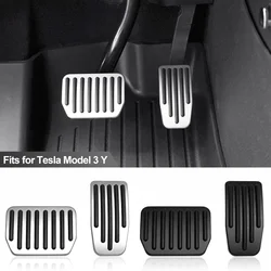 Para Tesla Model Y 3 Highland mejora almohadillas de Pedal cubierta antideslizante acelerador freno reposapiés rendimiento esteras de aluminio Accesorios