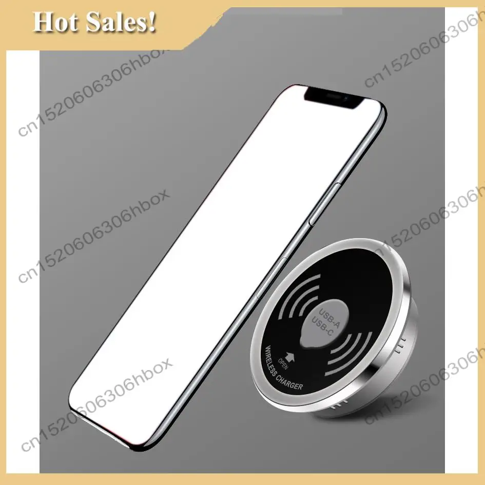 -HOPE Perangkat Desktop Bawaan Pengisi Daya Nirkabel Cepat Qi Pengisi Daya Cepat 15W Pengisi Daya Tipe C Caricabatter Tertanam 3.0