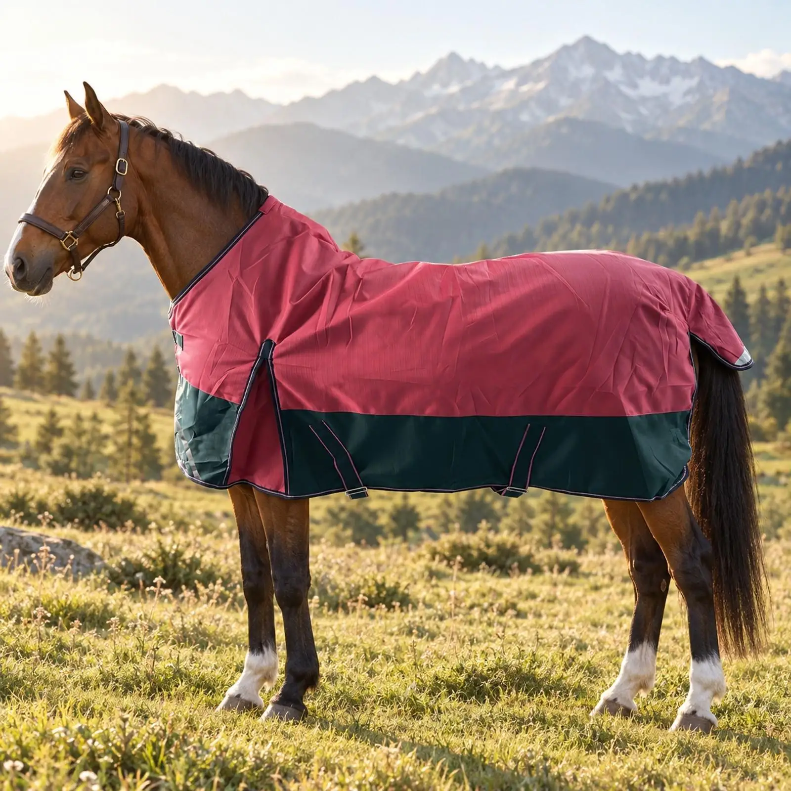 1200D Horse Shedding Blanket Easy on and off Horse Blanket with Tail Cover and Belly Straps Secure Fit Adjustable