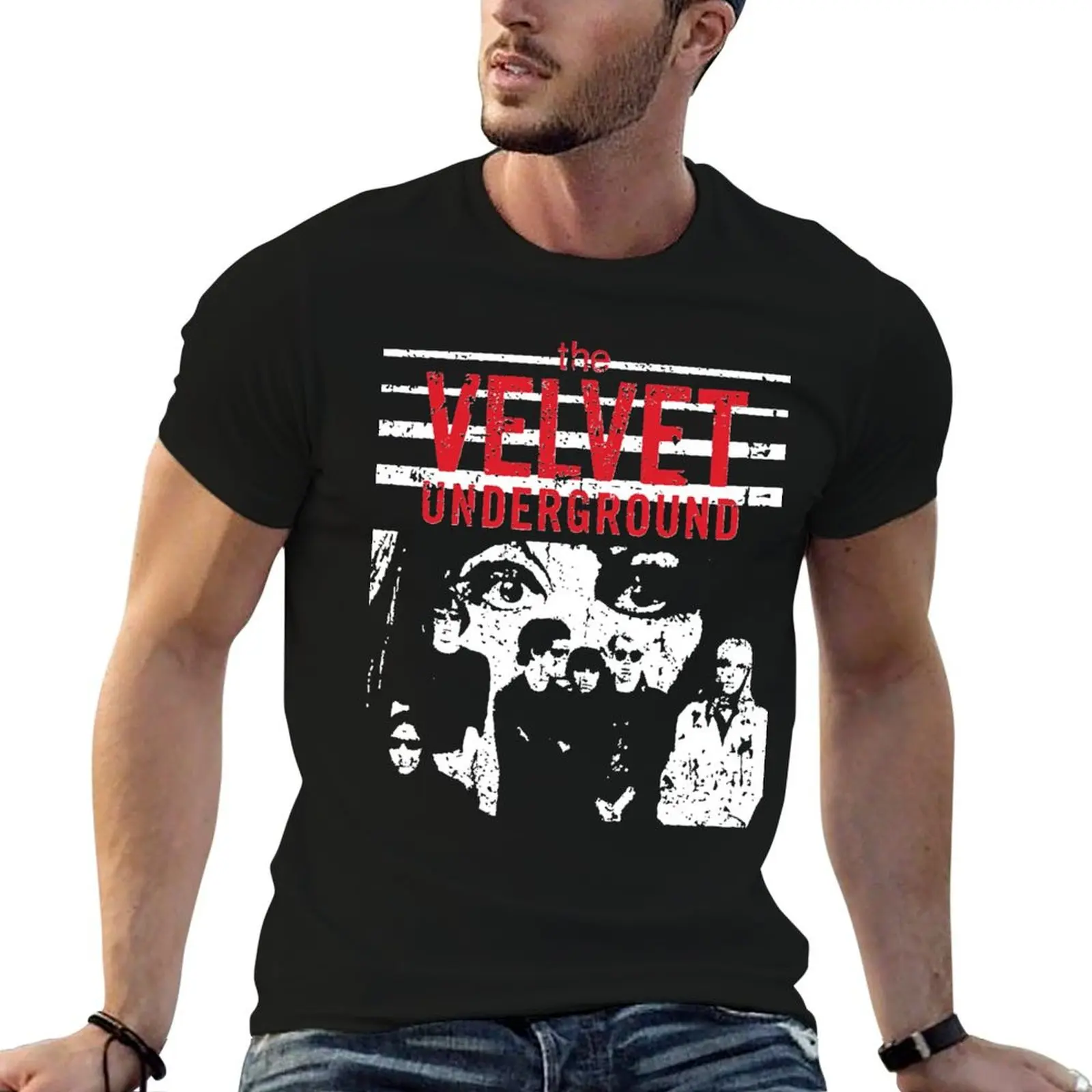 Velvet Underground 70s 1970s Retro Vintage Distressed Mask Classic T-Shirt printed t shirts for man T-Shirt
