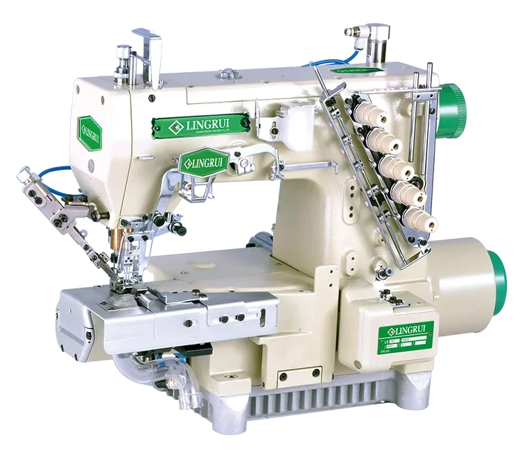 Full Automatic trimmer fabric industrial Flat-Bed Chain Stitch Overlock Sewing Machine for sale