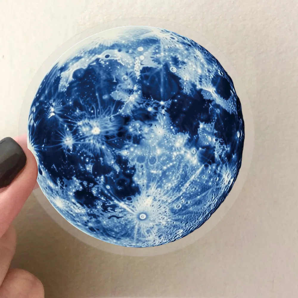 

10/30/50PCS Blue Space Creative Graffiti Moon PET Sticker DIY Decoration Waterproof Skateboard Notebook Graffiti Toy