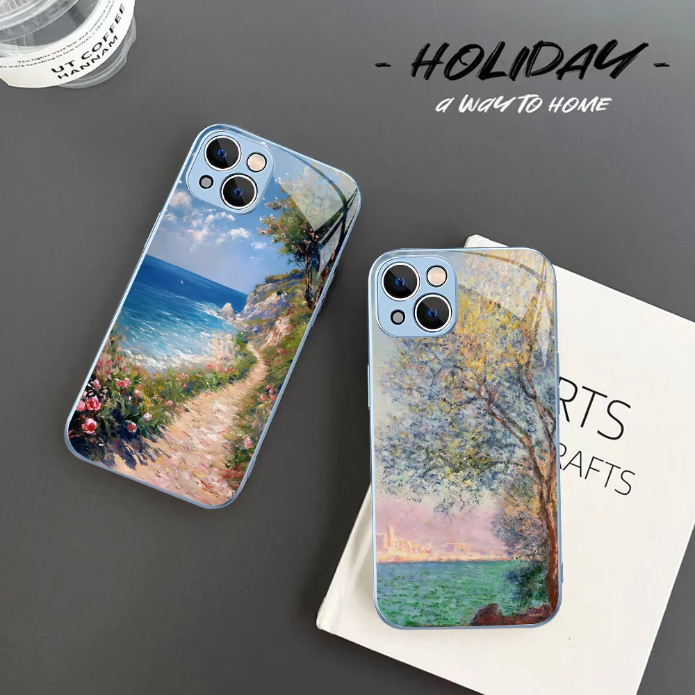 

Arts Claude Monet Phone Case Tempered Glass For Iphone 14 13 12 11 Pro Mini XS MAX 14Plus X XS XR Fundas
