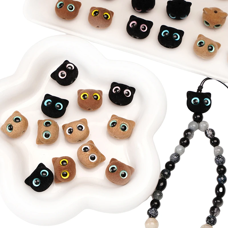 19x17mm 1pc/bag Cute Beads Cat Owl Beaded Resin Cartoon Loose Spacer Beads for Jewelry Making DIY Pendant Accessories