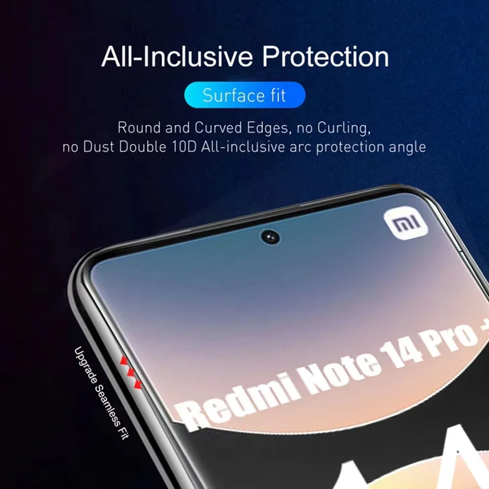4 قطعة فيلم هيدروجيل ل Xiaomi Redmi نوت 14 برو زائد 13 12 11 11S 12S 10S 9T لينة حامي الشاشة ل Redmi نوت 14 5G 4G فيلم