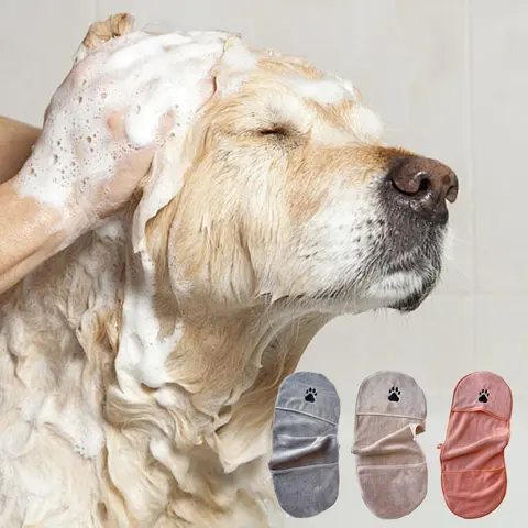 개 청소 흡수성 목욕 가운 전신 랩 고양이 매일 사용을 위한 작은 애완 동물 목욕 가운