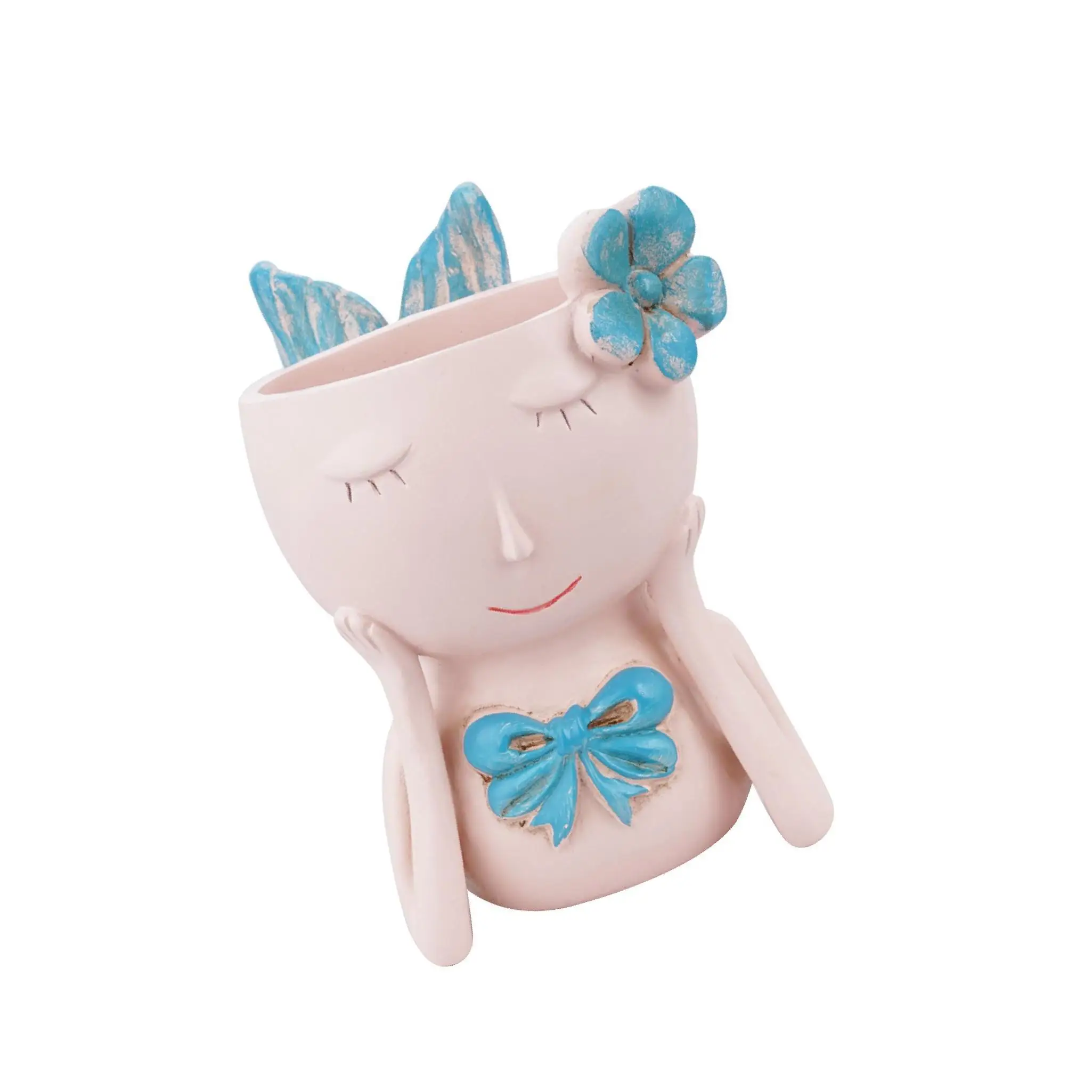 

Mermaid Plant Pot Garden Creative Face Flower Holder Vase Home Decor Yellow
