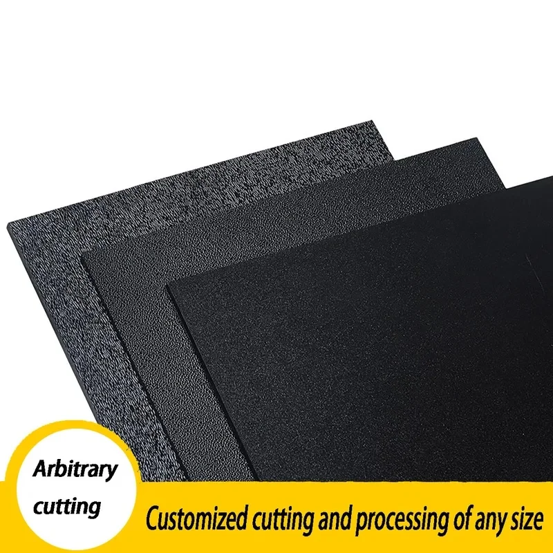 Black ABS Plastic Board Coarse Grain Single-Sided Matte Finish Hard Sheet 1-5mm Thick