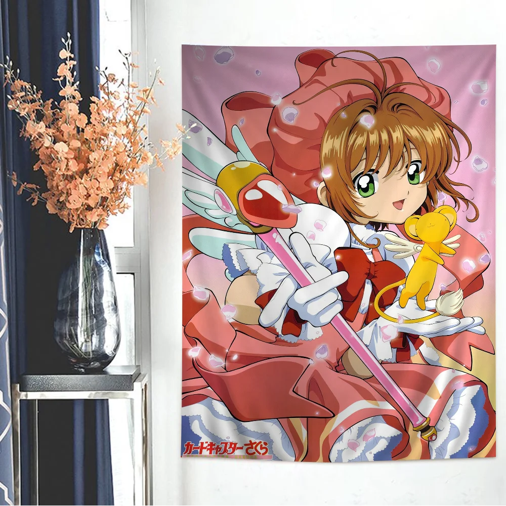 Anime Cardcaptor Sakura Printed Large Wall Tapestry Cheap Hippie Wall Hanging Bohemian Wall Tapestries Mandala INS Home Decor