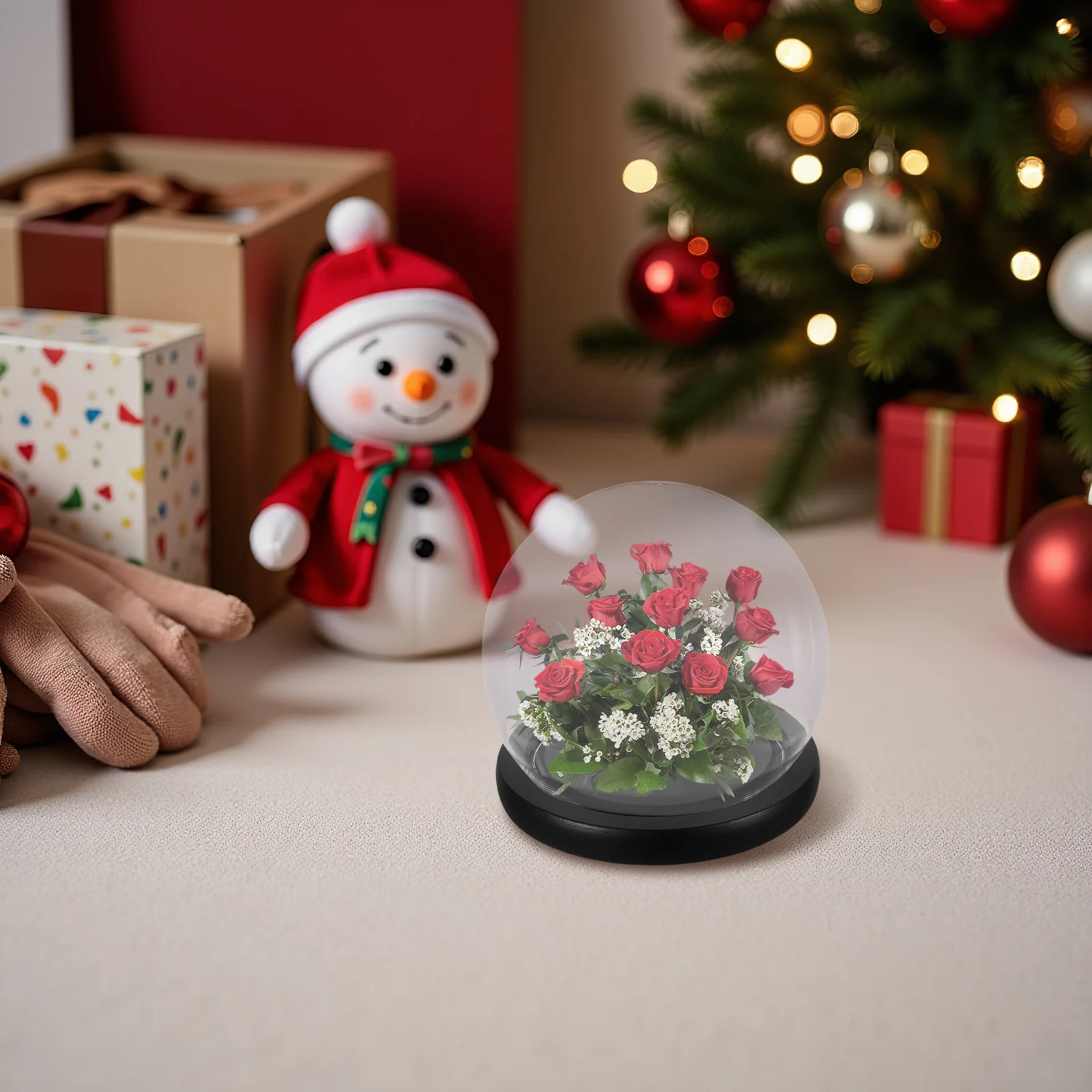 زهرة أبدية زجاجية قبة قبة مستديرة غلوب عرض باقة الزفاف شفافة الحرفية ديكور عرض قبة كرة زجاجية مستديرة #5