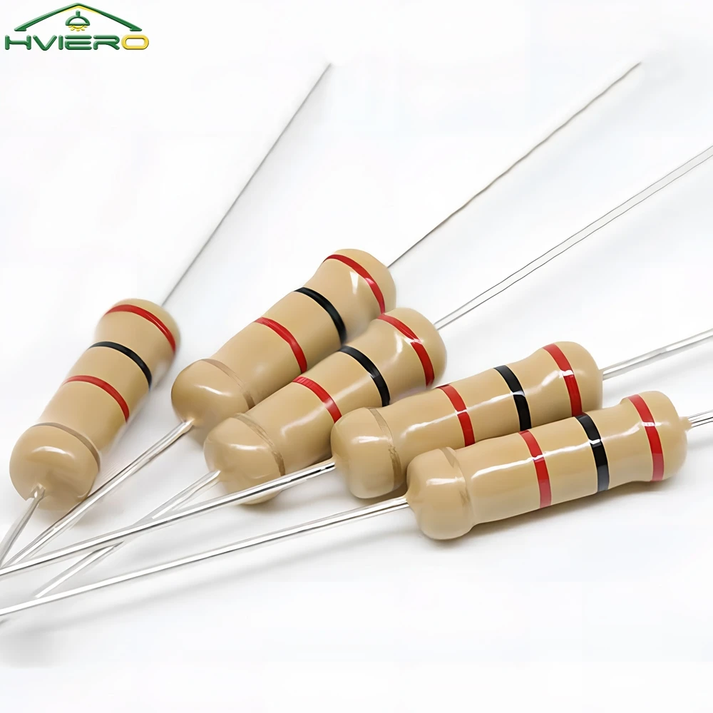 500PCS 470 Ohms Resistors Cylinder DC 12V LED High-power Carbon Metal Films Direct Insertion Four Color Ring Building Decoration