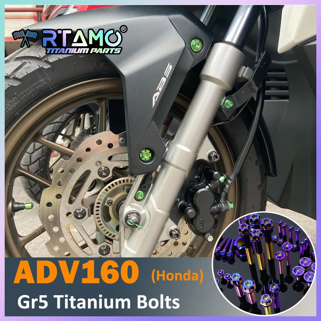 RTAMO Titanium Alloy Bolt Windshield Brake Clutch Pump Front Fender Brake Disc ABS Plate Caliper Screw Nut Fit for Honda ADV160