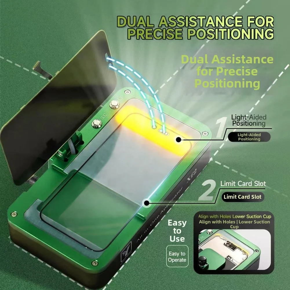Mobile Phone Screen Applicator with Adjustable Suction and Light-Guided System for Stable and Repeatable Screen Repairs