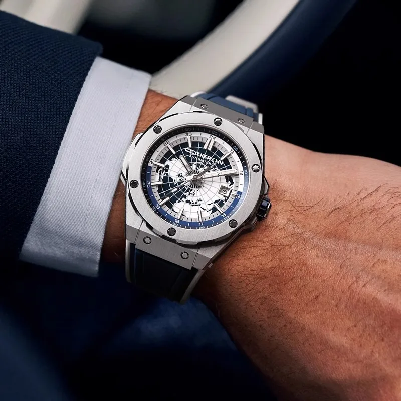 Мужские часы CERIEPON Blue Planet Wandering Earth Watch Night Light, мужские механические часы, полностью автоматические, фирменные Co