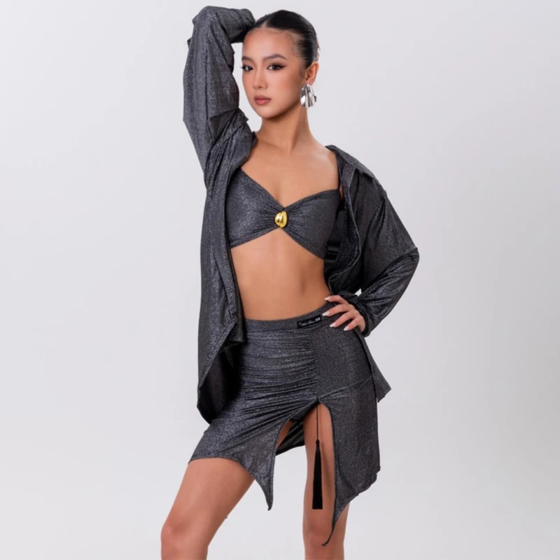 Summer Adults Ballroom Dance Competition Clothes Women'S Latin Dance Performance Costume Ladies Cha Cha Latin Dance Suit SL16194