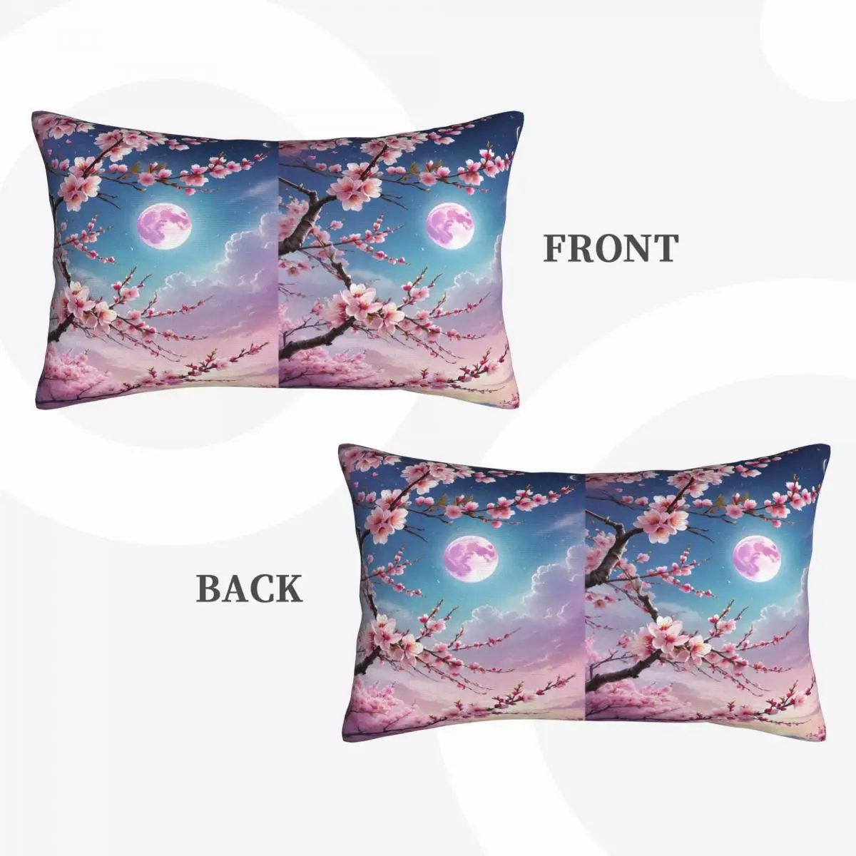 Sakura Cherry Blossom Japanese Flowers Rectangle Pillowcase Cushion Cover Decorative Bedroom Bed Home Comfort Throw Pillow view 6