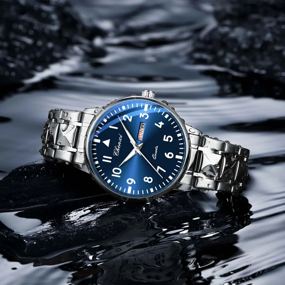 CHENXI ساعة كوارتز رجالية أنيقة الأعمال ساعة اليد التقويم مضيئة مقاوم للماء ساعة اليد الذكور ساعة Relogio