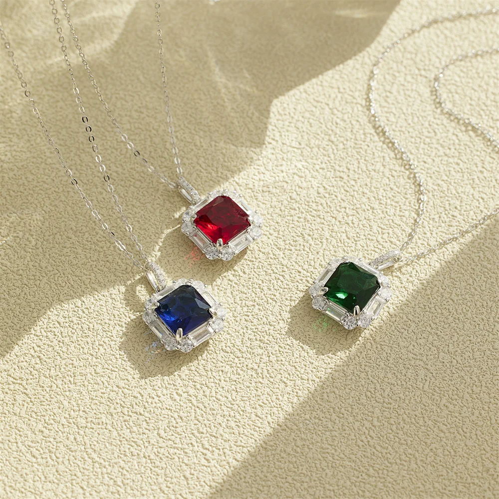 

Korean S925 Necklace - Faux Gem Glass, Zircon Retro Exquisite, Women's Collar Silver