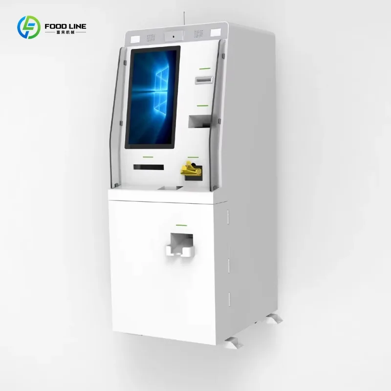 Customized Free Standing Self Service Touch Screen Banknote Validator Currency Exchange Kiosk ATM Machine