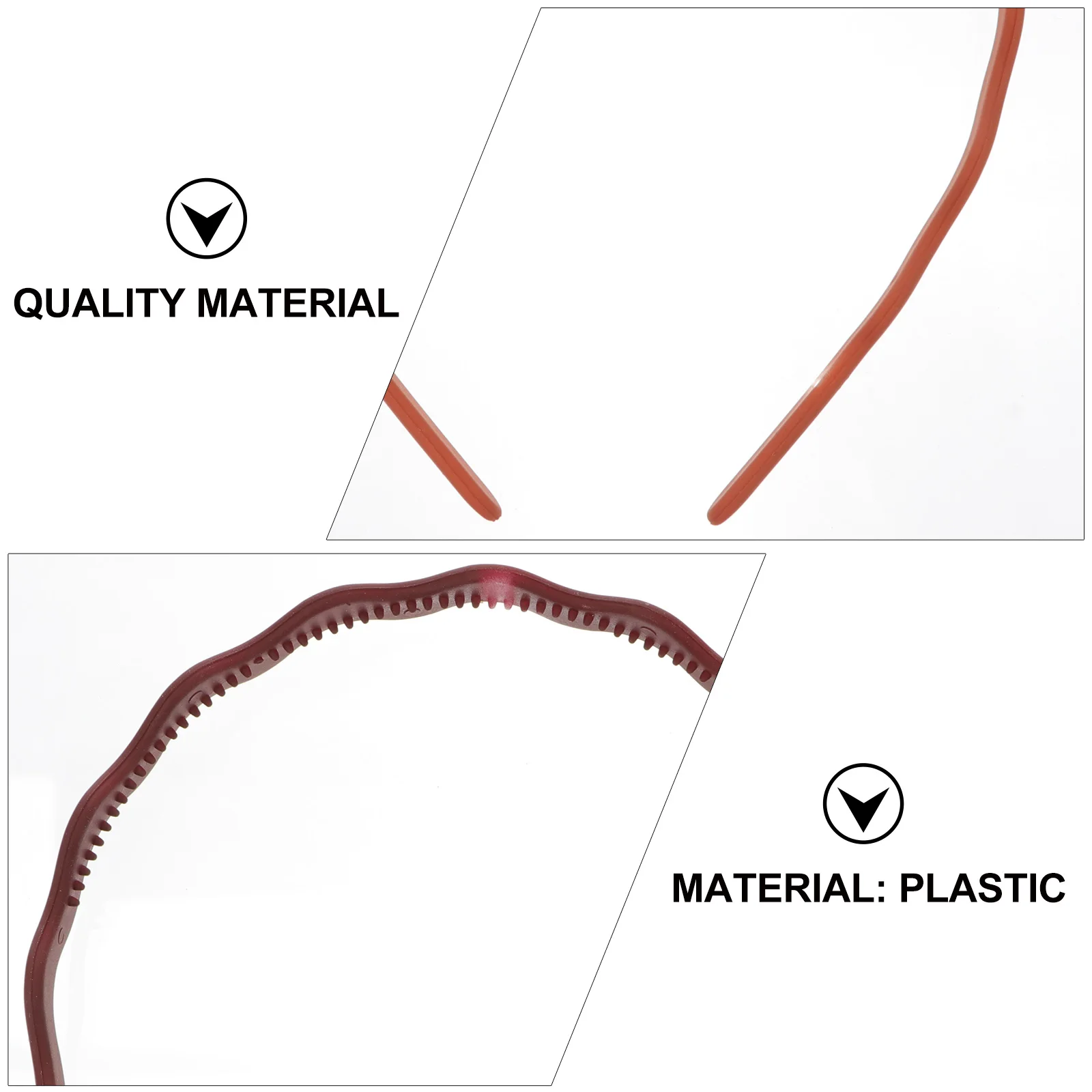 

12pcs Wavy Plastic Headbands Candy Color Hair Accessories for Women Beach Party School Travel Yoga Sports Non Slip One Size