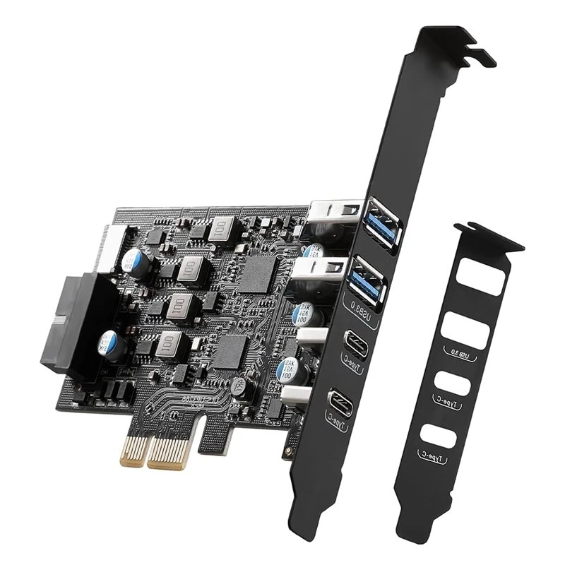 PCI Express To USB 3.0 5Gbps Pcie Expansion Card,USB-C Adapter For Desktop PC