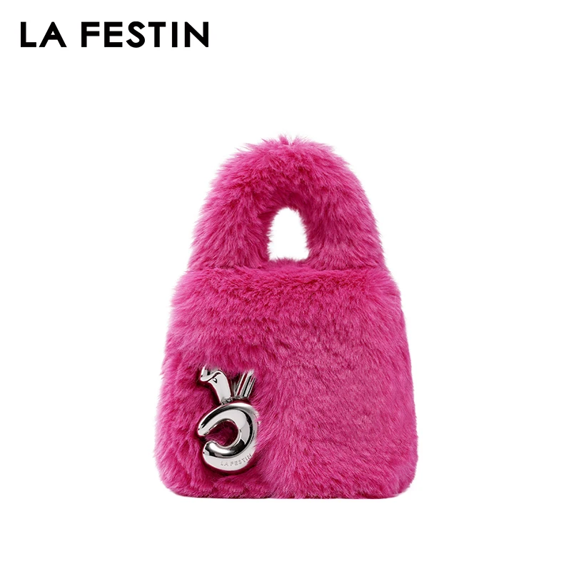 LA FESTIN Small Bag Soft Stuff Handbag New Cute Plush Bag All-match Chain Messenger Bag Ladies Portable Hair Bag free shipping