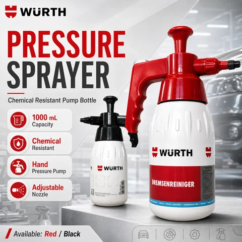Wurth Hand Pressure Pump Sprayer Bottle Oil Resistant Acid Alkali Chemical Spray for Car Cleaning Garden Use