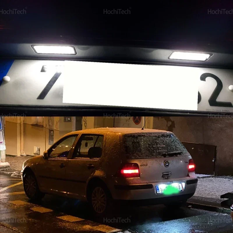 Lampu Tag Pelat Nomor Belakang Canbus Putih LED untuk VW Passat B5 CC Eos Golf MK4 MK5 6 7 MK7 Polo Kursi Luar Biasa Leon Altea Tahan Lama