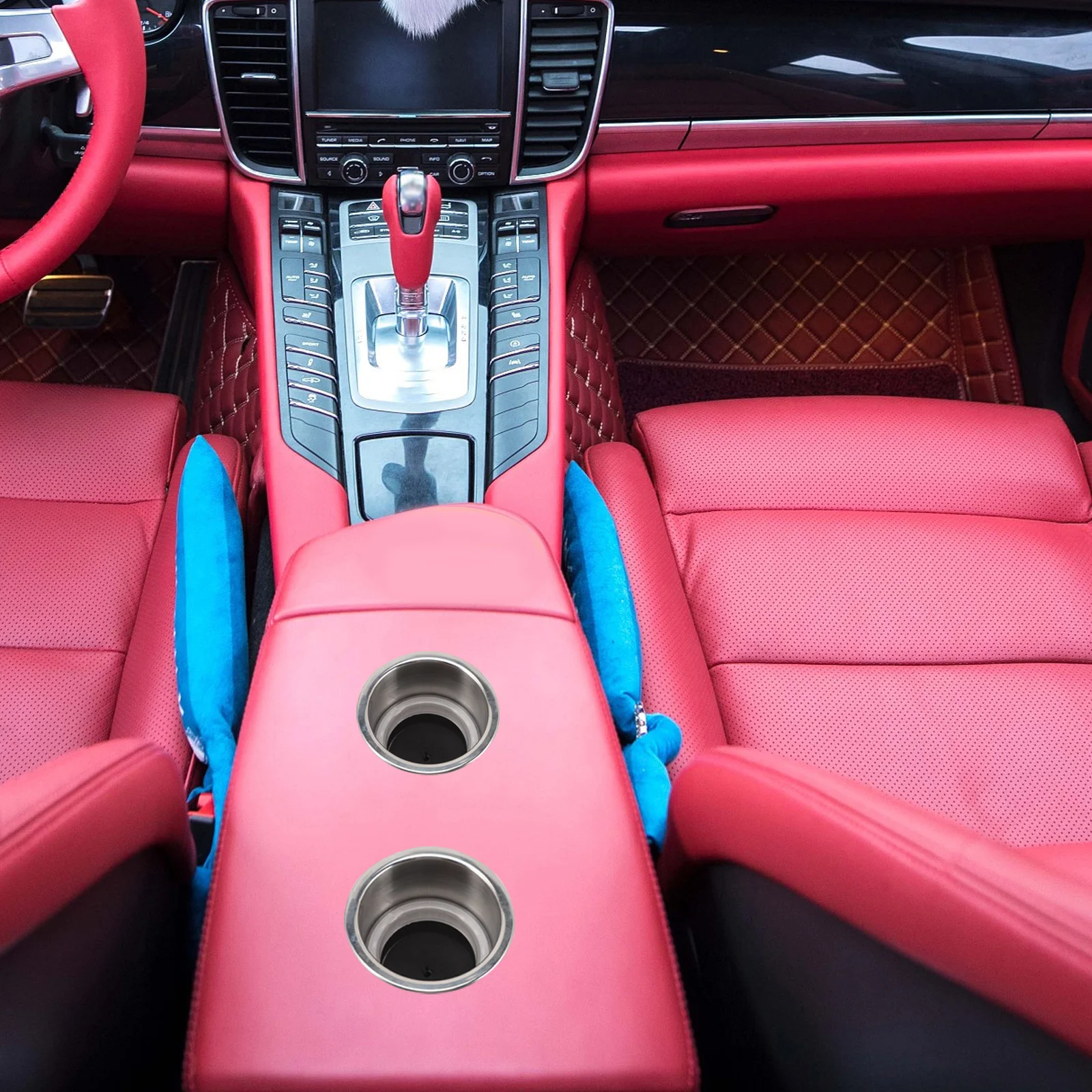 

Car Cup Holder Insert LED Light Up Stainless Steel Beverage Holder for Vehicle Interior Stylish Drink Organizer Boat Compatible